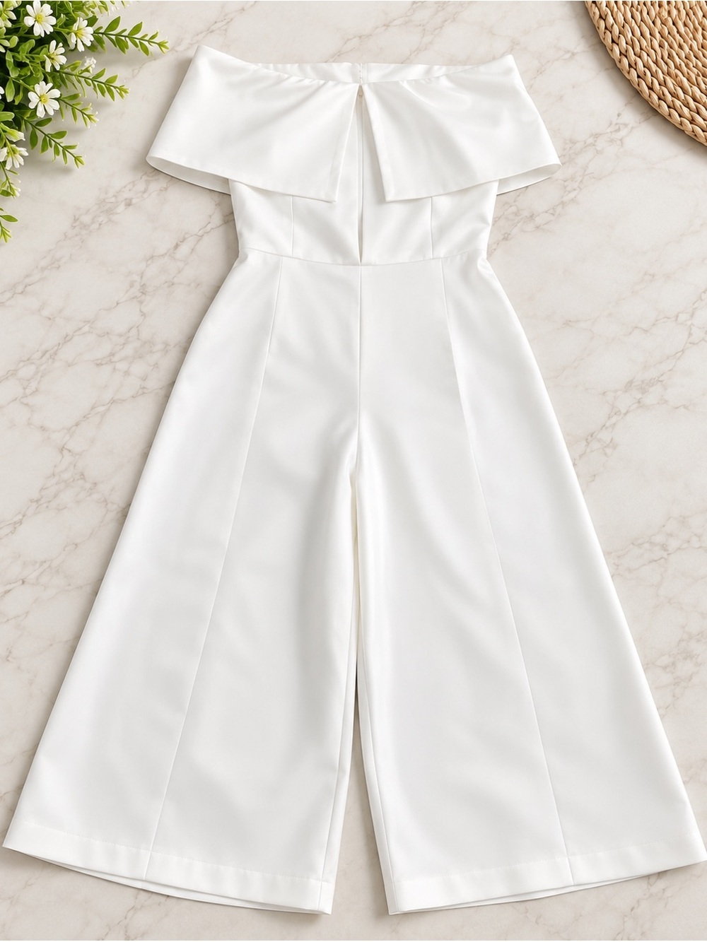 Missguided White Satin Jumpsuit
